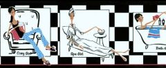 Black and White Pampered Girl Wallpaper Border