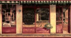 Red French Street Wallpaper Border