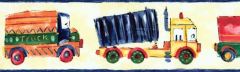 Childrens Truck Drawing Wall Paper Border