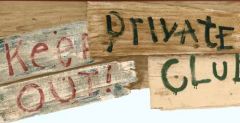 Tan Clubhouse Sign Wall Paper Border