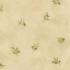KK26718 Olive Sidewall Wallpaper Cream, Green, Purple Kitchen Elements Norwall Wallcovering