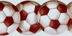 Red Soccer Balls Die Cut Wallpaper Border