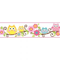 Fun Owl Branch Wallpaper Border KS2212BD