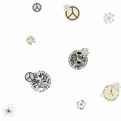 Zebra Print Peace Signs Wallcovering KS2281