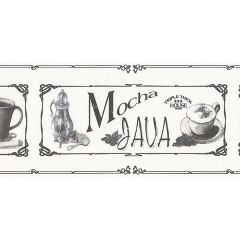 KV79530 Java Wallpaper Border Black, Grey Fresh Kitchens 5 Norwall Wallcovering