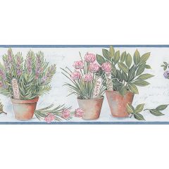 KV79531 Kitchen Herb Wallpaper Border Blue, Green Fresh Kitchens 5 Norwall Wallcovering