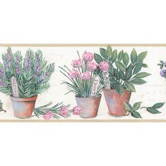 KV79535 Kitchen Herb Wallpaper Border Green, Brown, Beige Fresh Kitchens 5 Norwall Wallcovering