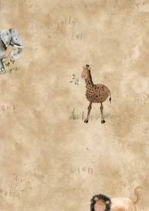 Tan Nursery Safari Wallpaper 