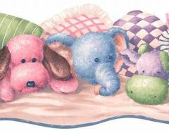 Sleepy Stuffed Animal Wallpaper Border