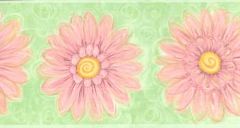 Pink Daisy Wallpaper Border