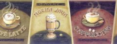Gold Cafe` Au Lait Wallpaper Border