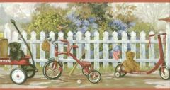 Red Tricycle Wallpaper Border