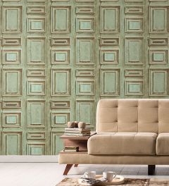 LL36215 Wood Panel Wallpaper Green Illusions Norwall Wallcovering