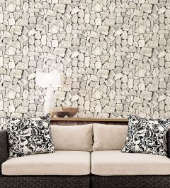 LL36216 Spanish Stone Wallpaper Grey, White Illusions Norwall Wallcovering