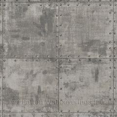 LL36224 Steel Tile Wallpaper Metallic Silver, Brown, Black Illusions Norwall Wallcovering