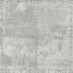 LL36226 Steel Tile Wallpaper Stone, Grey, Brown Illusions Norwall Wallcovering