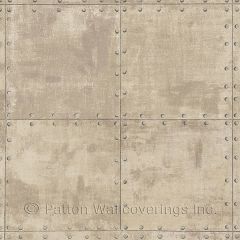 LL36227 Steel Tile Wallpaper Beige, Brown Illusions Norwall Wallcovering
