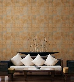 LL36229 Steel Tile Wallpaper Metallic Gold, Blue Illusions Norwall Wallcovering