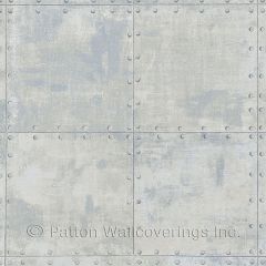 LL36230 Steel Tile Wallpaper Metallic Silver, Cream Illusions Norwall Wallcovering