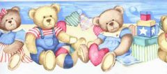 Cream Teddy Bear Wallpaper Border