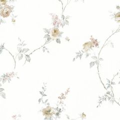 MD29400 In-Register White Wedding Trail Wallpaper Beige, Light Grey, Pink Silk Impressions 2 Norwall Wallcovering