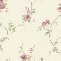 MD29401 In-Register White Wedding Trail Wallpaper Cream, Pink, Green Silk Impressions 2 Norwall Wallcovering