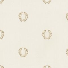 MD29411 In Register Laurel Leaf Wallpaper Cream, Beige, Metallic Gold Silk Impressions 2 Norwall Wallcovering