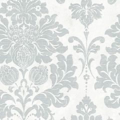 MD29419 In Register Damask Wallpaper Metallic Silver, Pearl, white Silk Impressions 2 Norwall Wallcovering