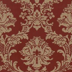 MD29434 In Register Classic Damask Wallpaper Red, Metallic Gold Silk Impressions 2 Norwall Wallcovering