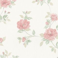 MD29439 In Register Rose Trail Wallpaper Ivory, Blush, Pink Silk Impressions 2 Norwall Wallcovering
