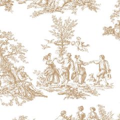 MH36501 Romantic Toile Wallpaper Metallic Gold Manor House Norwall Wallcovering