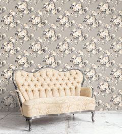 MH36505 Grand Floral Wallpaper Grey, Beige Manor House Norwall Wallcovering