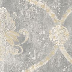 MH36506 Regal Damask Wallpaper Grey, Beige Manor House Norwall Wallcovering