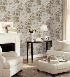 MH36514 La Campagne Wallpaper Grey, Green Manor House Norwall Wallcovering