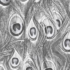 MH36518 Peacock Wallpaper Black, Grey, Metallic Silver Manor House Norwall Wallcovering