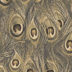 MH36521 Peacock Wallpaper Metallic Gold, Ochre Manor House Norwall Wallcovering