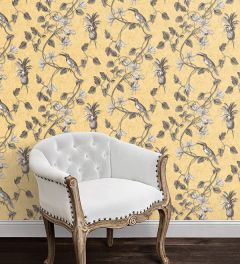 MH36531 Toucan Toile Wallpaper Yellow Manor House Norwall Wallcovering
