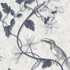 MH36532 Toucan Toile Wallpaper Navy, Grey Manor House Norwall Wallcovering