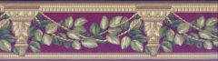 Burgundy Ivy Column Wallpaper Border
