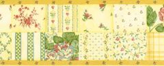 Yellow and Burgundy Rose Wallpaper Border