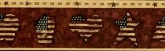 Americana Star and Hearts Wallpaper Border