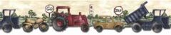 Cars Motorcycles Tractors Stop Sign Wall Paper Border