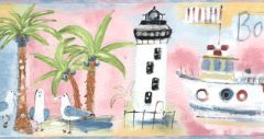 Nautical Water Colored Wallpaper Border NT5750B