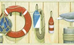 Red and Blue Sea Life Wallpaper Border