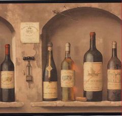 Wine Bottle Niche Wallpaper Border