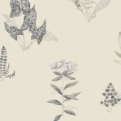PA34229 Ferns Wallpaper Grey, Beige Paradise Norwall Wallcovering