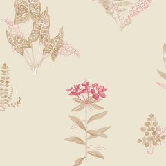 PA34230 Ferns Wallpaper Red, Cream, Taupe Paradise Norwall Wallcovering