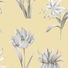 PA34235 Botanical Floral Wallpaper Yellow, Grey Paradise Norwall Wallcovering