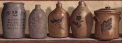 Burgundy Primitive Jugs Wallpaper Border