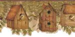 Country Kitchen Birdhouse Wallpaper Border